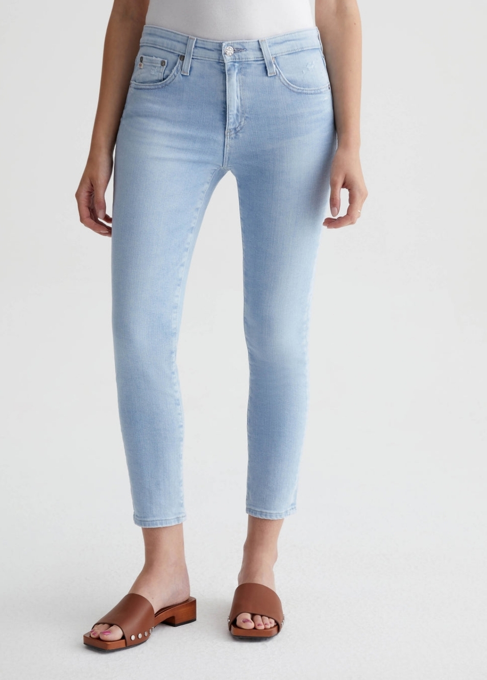 AG Prima Crop Cigarette Jeans, 21 Coastal Wash, Sz 26,  Premium Denim Staple